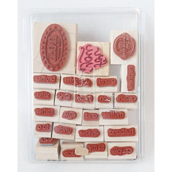 24 Vintage Rubber Stamps Stampin Up Everyone in the Family For You - Picture 2 of 2